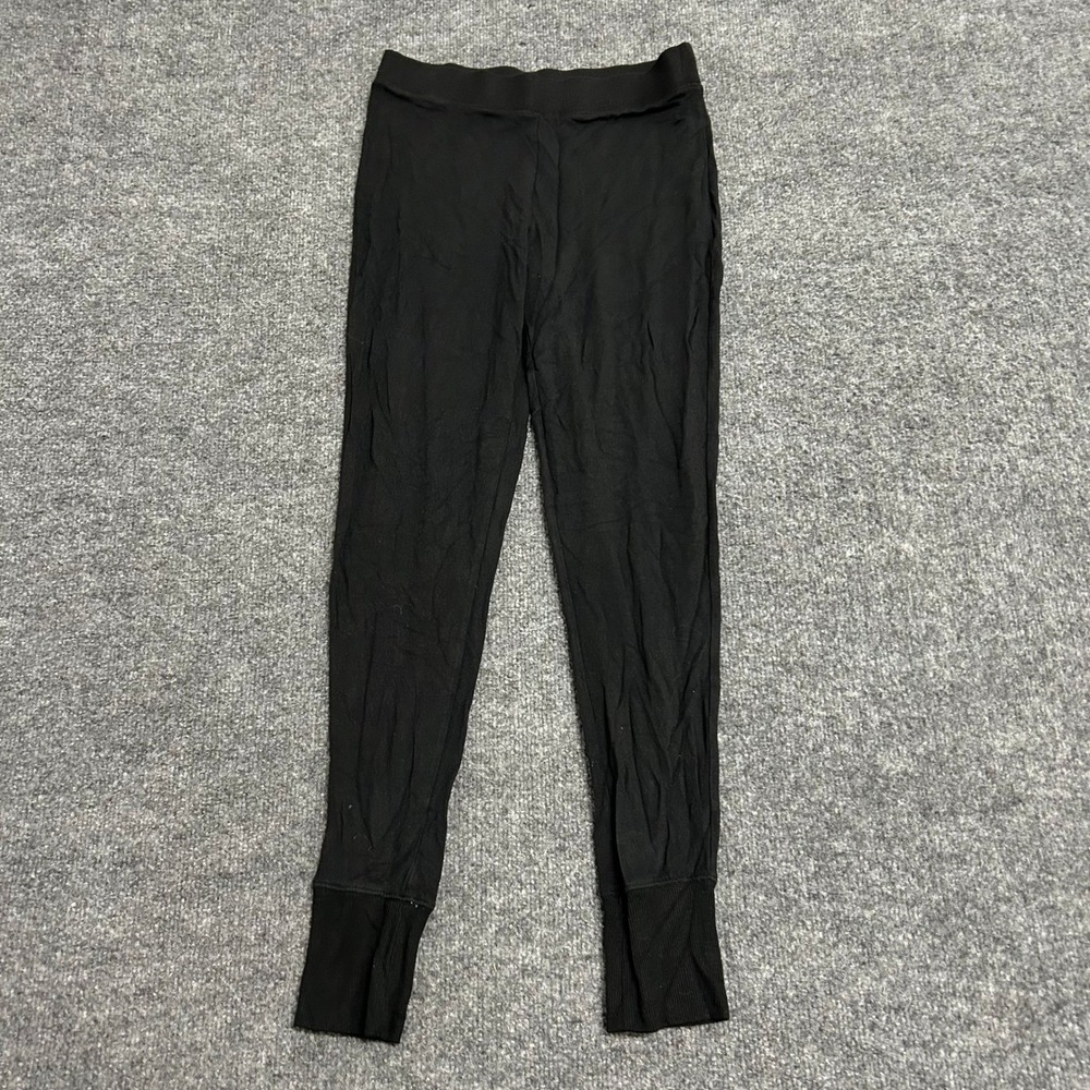 Victoria's Secret Leggings Womens Size M Black Modal Ribbed Cuff Lounge Pajamas